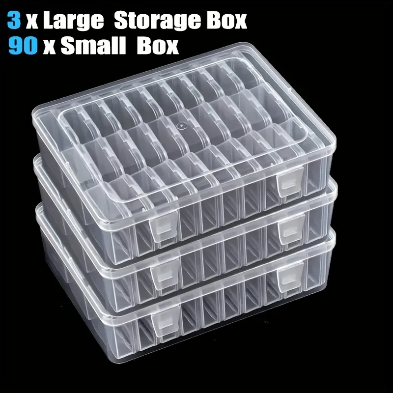 90/30 Grid Transparent Plastic Storage Box Durable Clear Organizer for Jewelry Handicrafts Small Items with Lid
90/30 Grid Transparent Plastic Storage Box Durable Clear Organizer for Jewelry Handicrafts Small Items with Lid