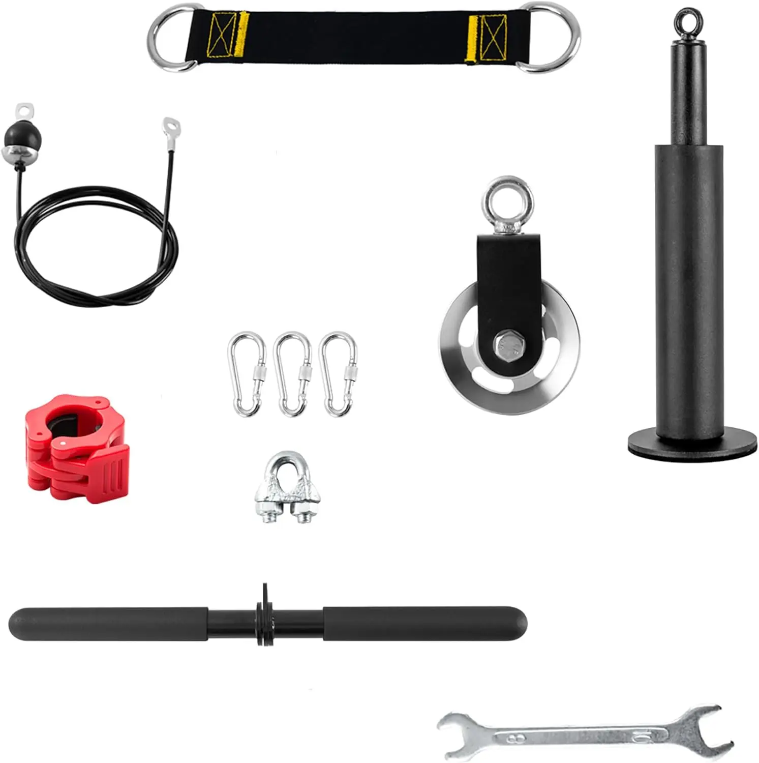 Silent Aluminum Pulley System with Loading Pin & 360° Steel Ring for Power Rack Home Gym
Silent Aluminum Pulley System with Loading Pin & 360° Steel Ring for Power Rack Home Gym