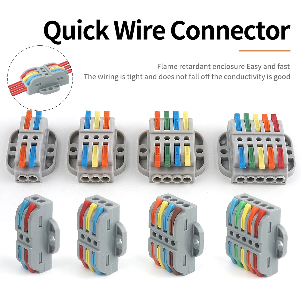 5PCS Fast Push-in Wire Connectors Universal Compact Conductor Wiring Terminal Block Electrical Cable Lever Connector 2/3/4/5 Pin
5PCS Fast Push-in Wire Connectors Universal Compact Conductor Wiring Terminal Block Electrical Cable Lever Connector 2/3/4/5 Pin