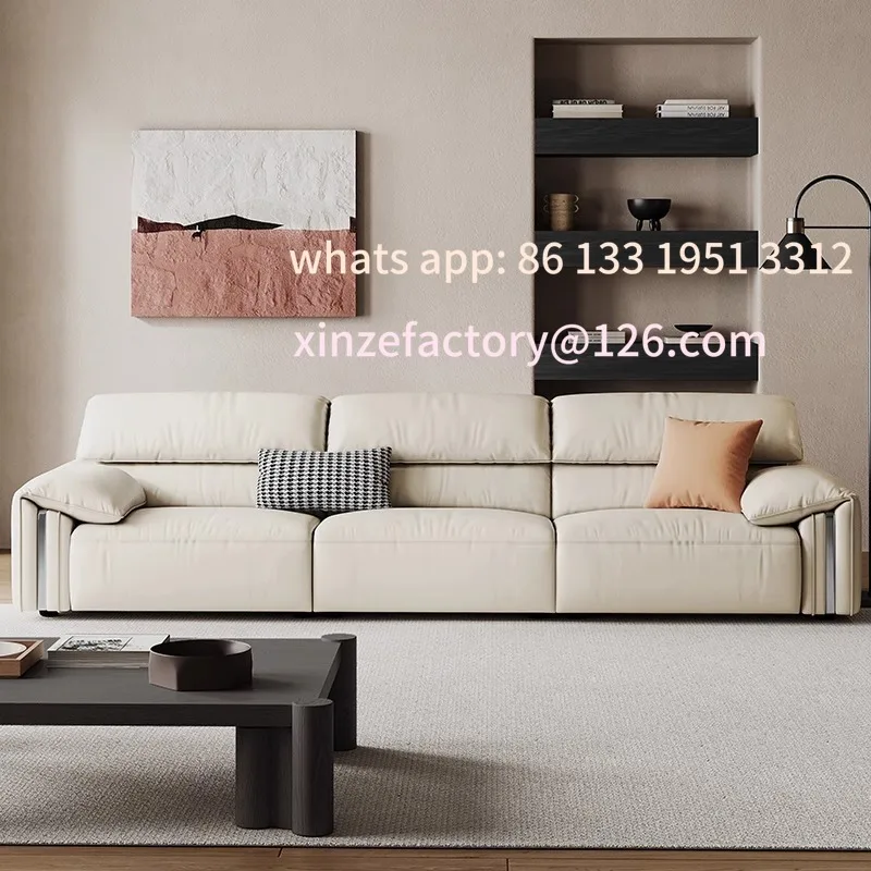 Customizable Modern minimalist living room Small apartment Straight row three-person elephant ear leather art sofa
Customizable Modern minimalist living room Small apartment Straight row three-person elephant ear leather art sofa