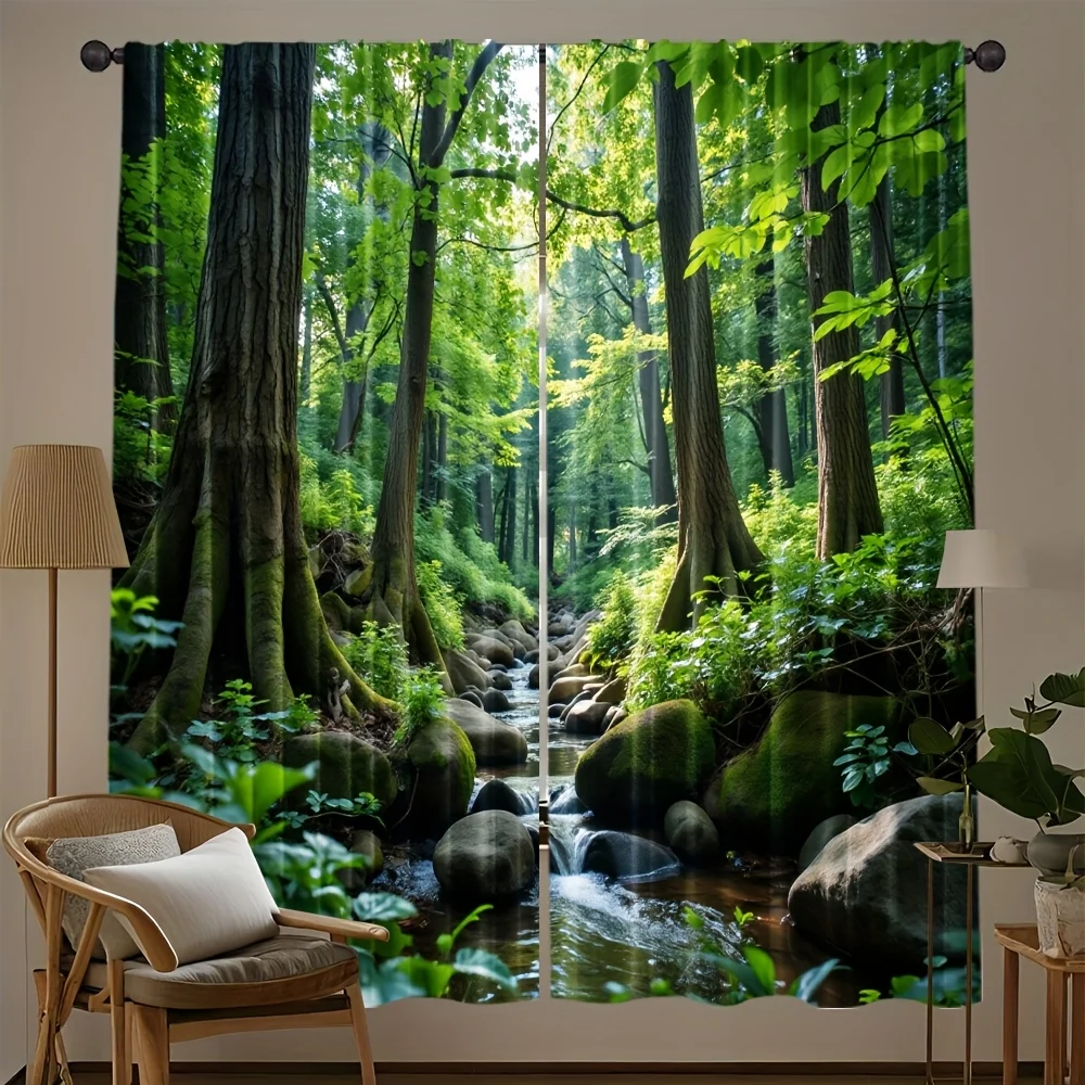 2 шт. Прозрачные шторы с лесным принтом – реалистичный рисунок деревьев, с креплением на кулиске, для гостиной, спальни, офиса, кафе.
2 шт. Прозрачные шторы с лесным принтом – реалистичный рисунок деревьев, с креплением на кулиске, для гостиной, спальни, офиса, кафе.