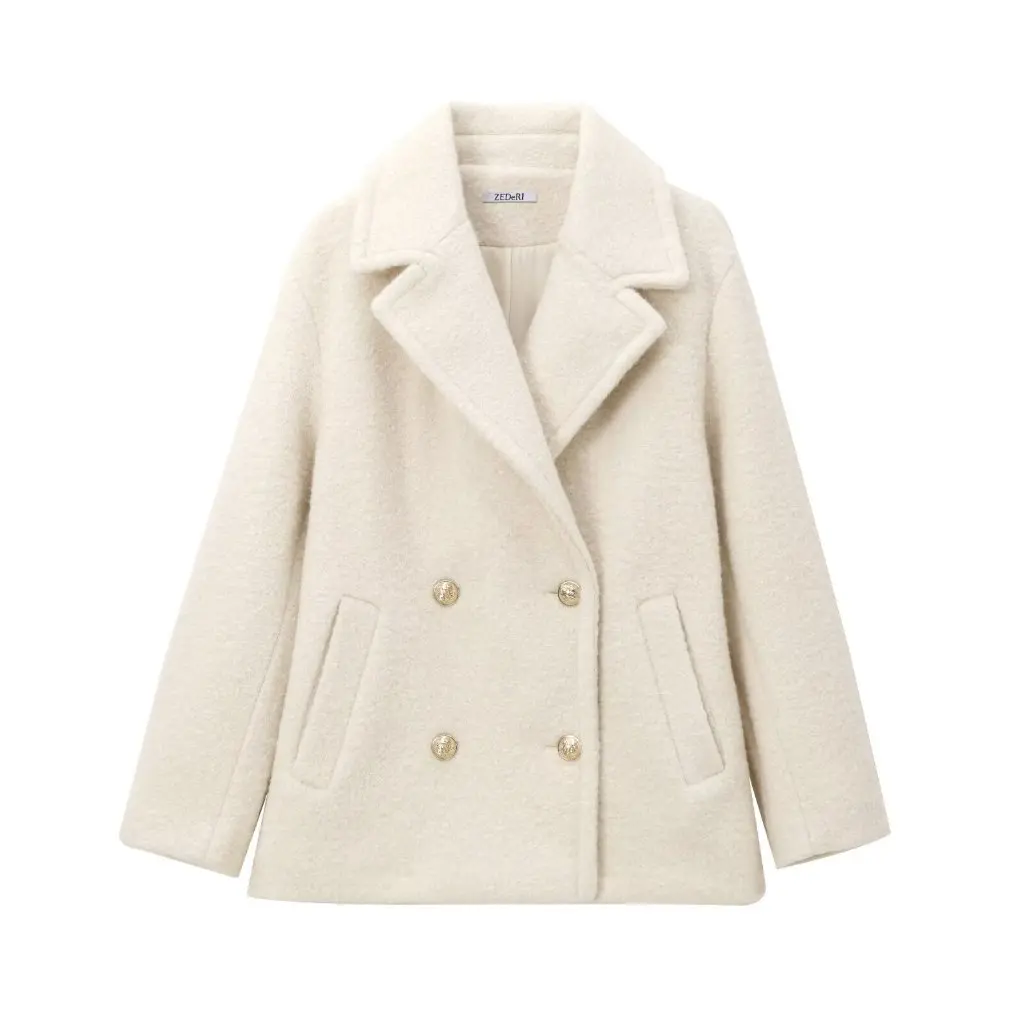 European And American Fashion Lapel Bead Leather Double-Breasted Long Sleeve Woolen Coat for Women Winter New K41323
European And American Fashion Lapel Bead Leather Double-Breasted Long Sleeve Woolen Coat for Women Winter New K41323