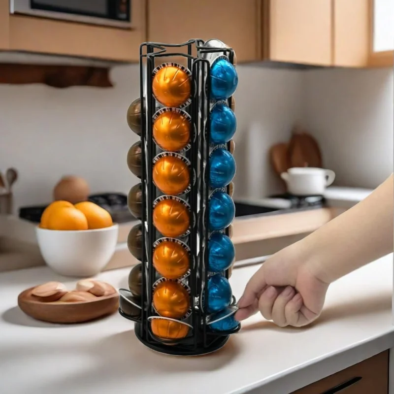 Подставка для домашней карусели, вмещающая 35 стеллажей для хранения кофейных капсул, бесшумная карусель обеспечивает дополнительное пространство, черный
Подставка для домашней карусели, вмещающая 35 стеллажей для хранения кофейных капсул, бесшумная карусель обеспечивает дополнительное пространство, черный