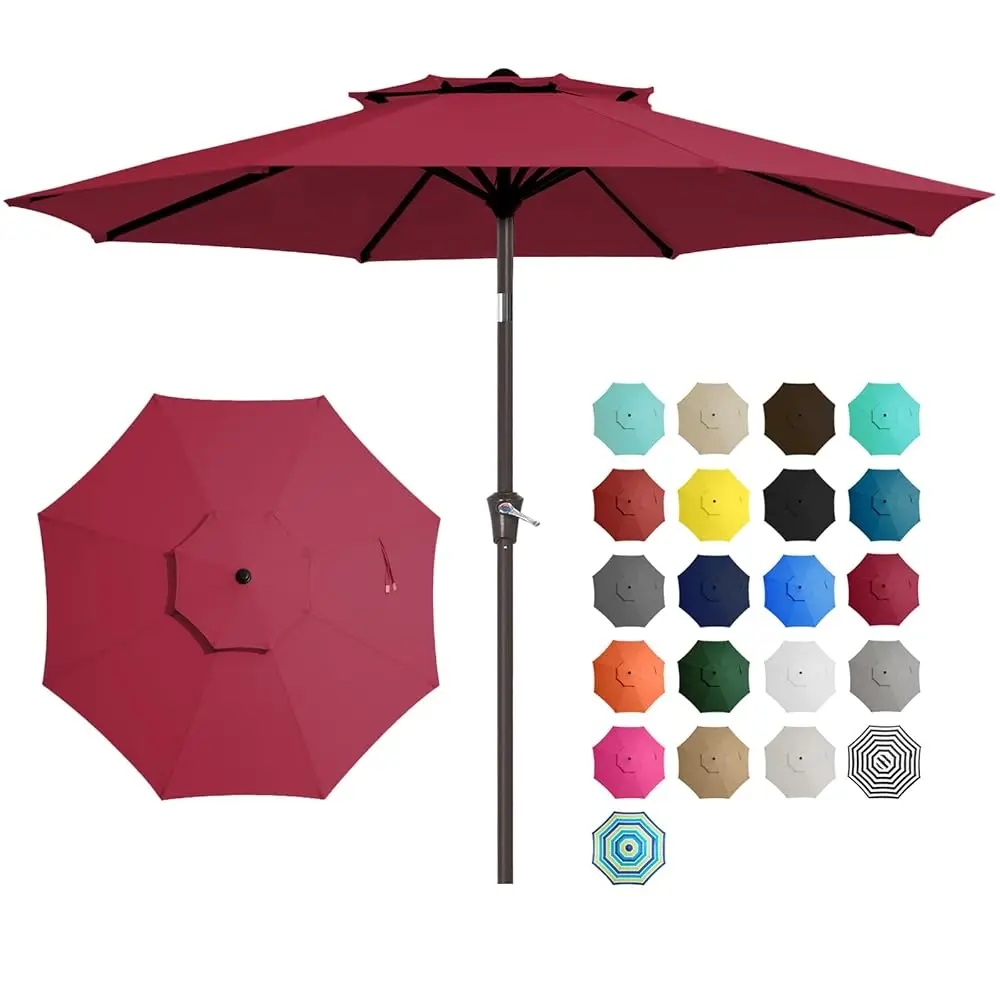 9' 2-Tiers Patio Umbrellas Outdoor Table Market Umbrella W/Push Button Tilt/Crank, 8 Sturdy Ribs, Uv Protection Waterproof
9' 2-Tiers Patio Umbrellas Outdoor Table Market Umbrella W/Push Button Tilt/Crank, 8 Sturdy Ribs, Uv Protection Waterproof