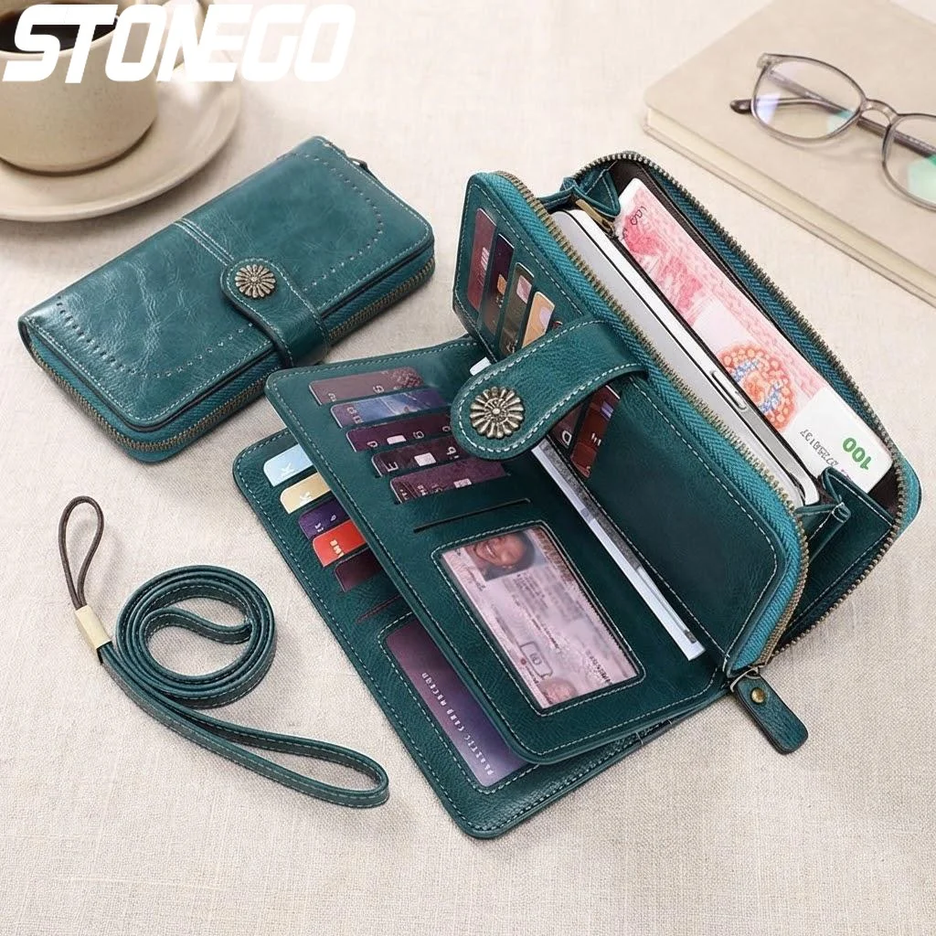 Fashion Women's RFID Anti Theft Leather Wallet Long Card Holder Wrist Bag High Quality Textured Purse
Fashion Women's RFID Anti Theft Leather Wallet Long Card Holder Wrist Bag High Quality Textured Purse