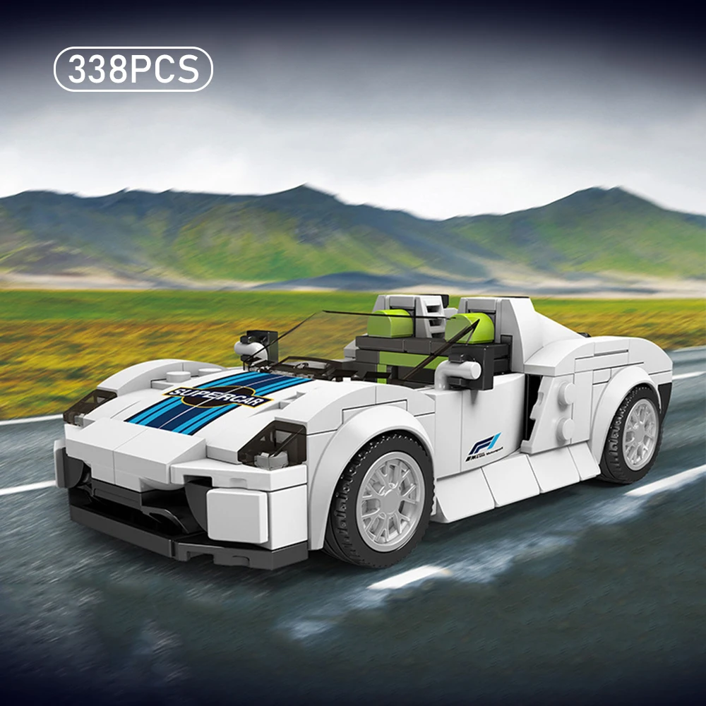 Mini MOC Technology Sports Car Building Blocks Assembly Model Small Bricks Creative Racing Vehicle Display Collection Gift