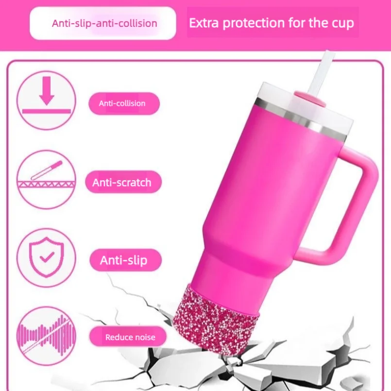 Diamond Glitter Silicone Boot Wear Resistant Water Bottle Boot Sleeve Anti-Slip Water Bottles Bottom Sleeve for Stanley Cup 40oz
Diamond Glitter Silicone Boot Wear Resistant Water Bottle Boot Sleeve Anti-Slip Water Bottles Bottom Sleeve for Stanley Cup 40oz
