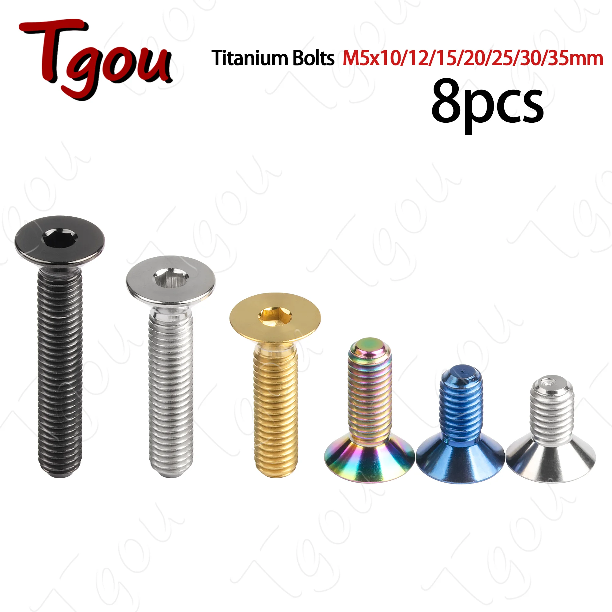 Tgou Titanium Bolt M5x10/12/15/20/25/30/35mm Hex Flat Countersunk Head Screw for Bicycle 8pcs
Tgou Titanium Bolt M5x10/12/15/20/25/30/35mm Hex Flat Countersunk Head Screw for Bicycle 8pcs
