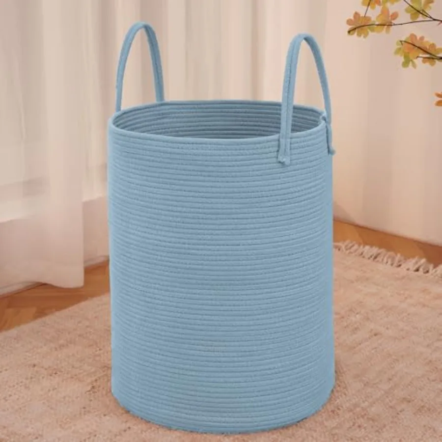 Large Woven Laundry Basket Hamper Cotton Rope Storage Bin for Blankets Toys and Clothes Decorative Tall Nursery Hamper for Livi
Large Woven Laundry Basket Hamper Cotton Rope Storage Bin for Blankets Toys and Clothes Decorative Tall Nursery Hamper for Livi