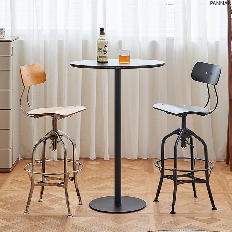 Retro wrought iron bar chair Industrial style bar stool Household lifting solid wood high stool
Retro wrought iron bar chair Industrial style bar stool Household lifting solid wood high stool