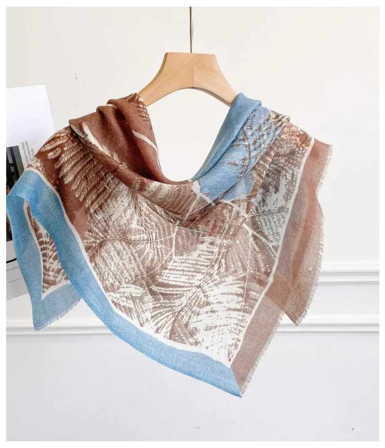100% Cashmere Scarf Women's Square Scarf Soft Neck Scarf Blue Brown Leaf Print Bandana Headscarf for Women Shawl Wrap
100% Cashmere Scarf Women's Square Scarf Soft Neck Scarf Blue Brown Leaf Print Bandana Headscarf for Women Shawl Wrap
