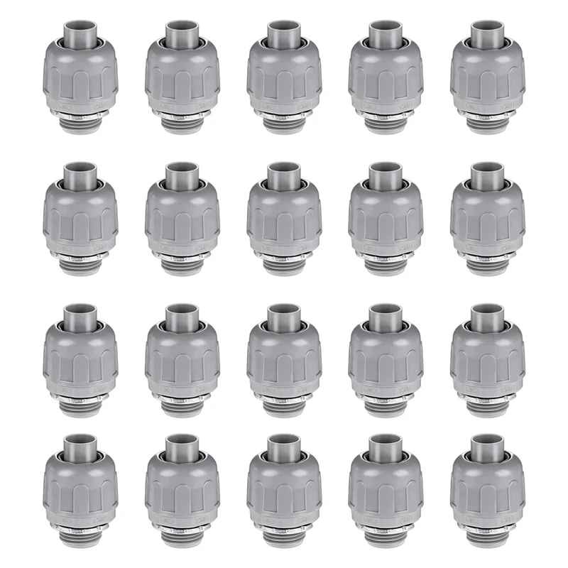 ABRU-20 Pcs Conduit Connectors, 1/2 Inch Liquid Tight Connector NPT Non-Metallic For PVC Electrical Flexible Conduit Fittings
ABRU-20 Pcs Conduit Connectors, 1/2 Inch Liquid Tight Connector NPT Non-Metallic For PVC Electrical Flexible Conduit Fittings