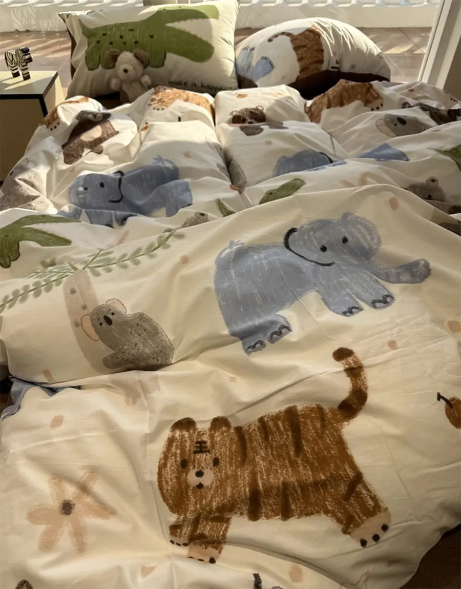 Fashion cartoon animal tiger elephant bedding set kid,twin full queen king cotton home textile bed sheet pillow case quilt cover
Fashion cartoon animal tiger elephant bedding set kid,twin full queen king cotton home textile bed sheet pillow case quilt cover