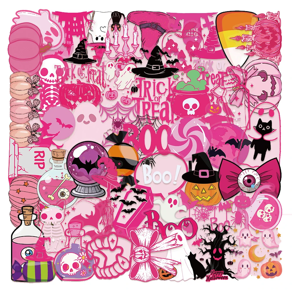 10/30/50pcs Cartoon Pink Halloween Aesthetic Stickers Cute Witch Ghost Decals DIY Skateboard Suitcase Phone Transparent Sticker
10/30/50pcs Cartoon Pink Halloween Aesthetic Stickers Cute Witch Ghost Decals DIY Skateboard Suitcase Phone Transparent Sticker
