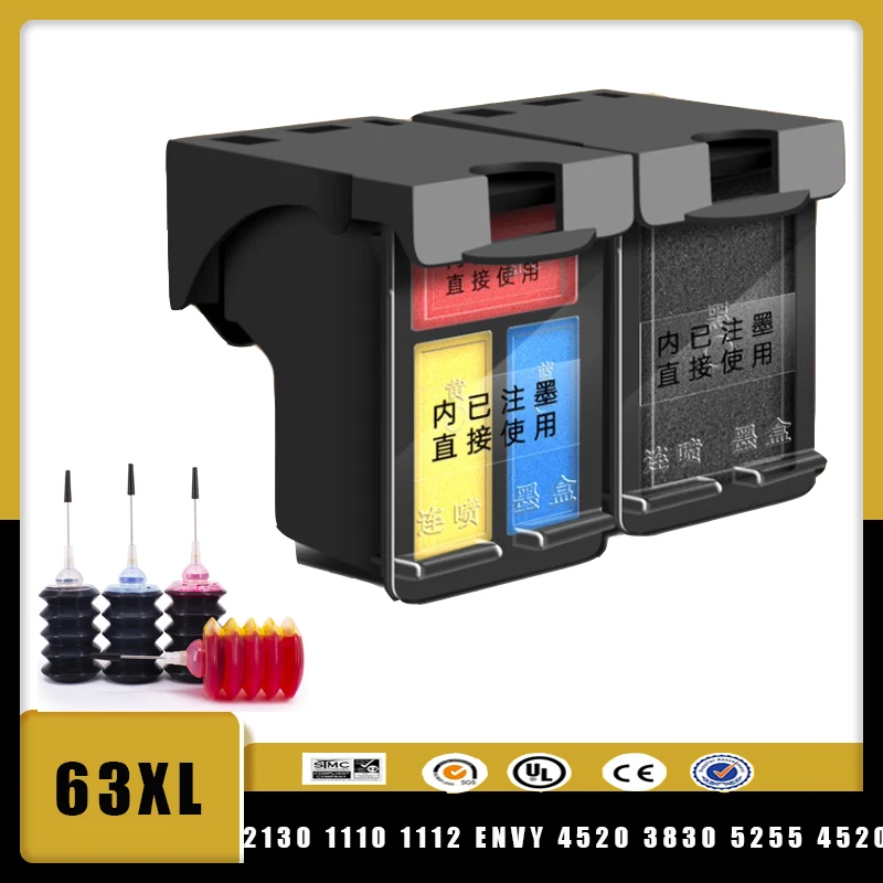 Vilaxh для HP63, совместимый с чернильным картриджем HP 63XL, Deskjet 2130 2131 3630 4250 5230 5232 5255 3632 3633, принтером
Vilaxh для HP63, совместимый с чернильным картриджем HP 63XL, Deskjet 2130 2131 3630 4250 5230 5232 5255 3632 3633, принтером
