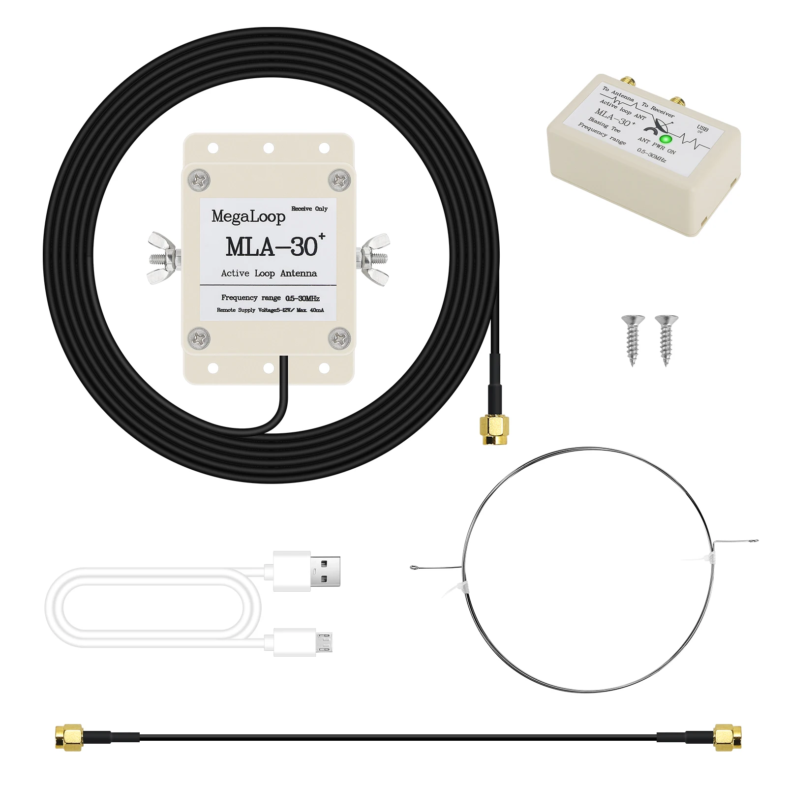 MLA-30+ 500KHz-30MHz Shortwave Radio Antenna Active Loop Antenna for Medium Wave Shortwave Radios
MLA-30+ 500KHz-30MHz Shortwave Radio Antenna Active Loop Antenna for Medium Wave Shortwave Radios