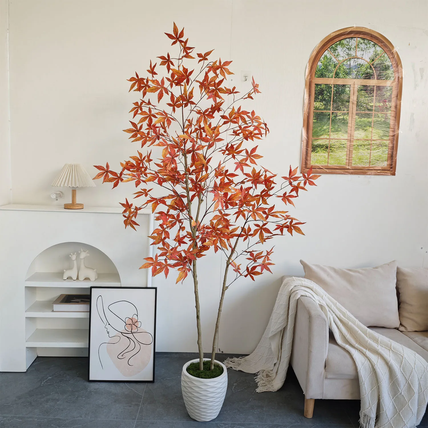 Artificial Red Maple Trees 180cm To 210CM Indoor Ornaments Large Artificial Plant Potted Plants for Home Living Room Decoration
Artificial Red Maple Trees 180cm To 210CM Indoor Ornaments Large Artificial Plant Potted Plants for Home Living Room Decoration