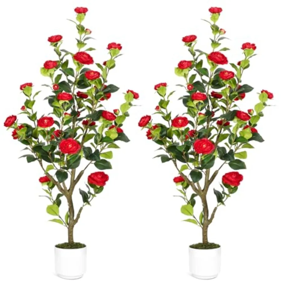 4Feet Artificial Camellia Tree with Red Flowers, Faux Hydrangea Tree in Pot for Indoor and Outdoor Decor, UV Resistant Fake Pla
4Feet Artificial Camellia Tree with Red Flowers, Faux Hydrangea Tree in Pot for Indoor and Outdoor Decor, UV Resistant Fake Pla