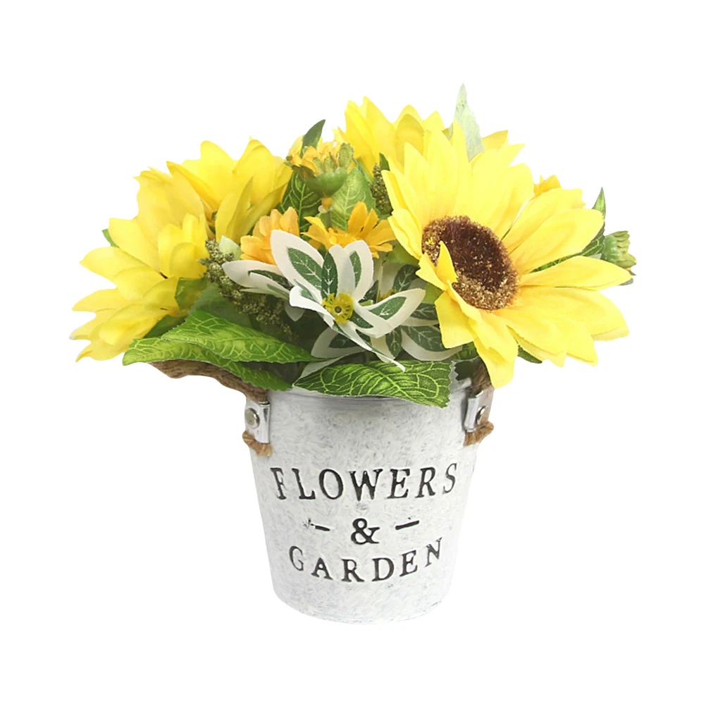 Retro Bucket Ornaments Artificial Bonsai Adornment Flower Decor Sunflower Fake Scene
Retro Bucket Ornaments Artificial Bonsai Adornment Flower Decor Sunflower Fake Scene