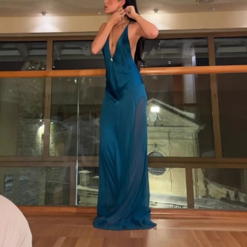 Sexy Backless Evening Gown with Suspender Deep V-Neck Dress for Women's Special Occasion Fashionable Bodycon Long Dress
Sexy Backless Evening Gown with Suspender Deep V-Neck Dress for Women's Special Occasion Fashionable Bodycon Long Dress