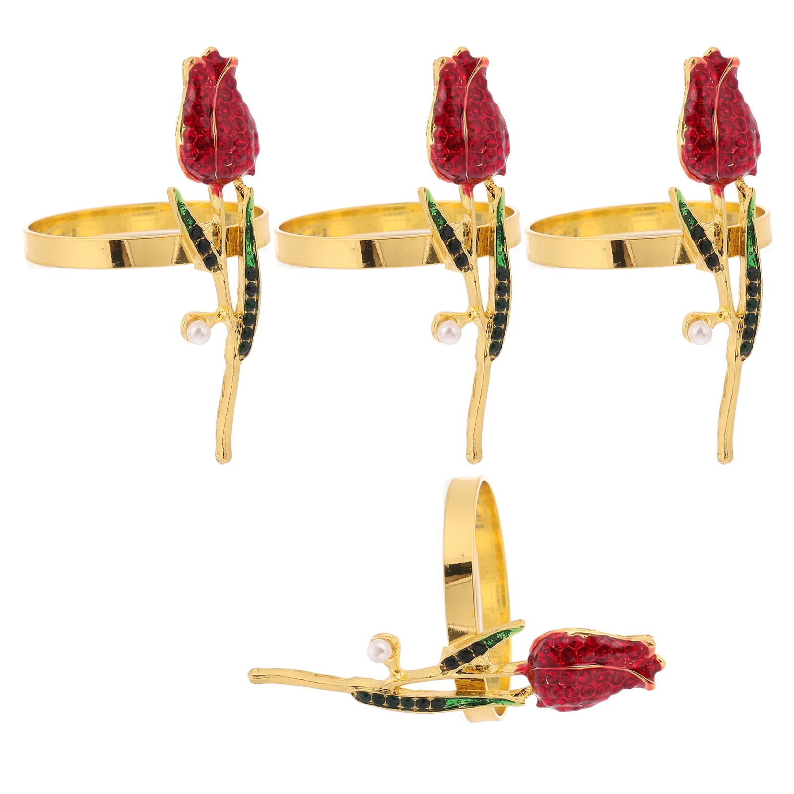 4pcs Napkin Rings Flower-Shaped Rose Tulip Gold Dining Table Banquet Wedding Serviette Holder Buckle Red Valentine Day
4pcs Napkin Rings Flower-Shaped Rose Tulip Gold Dining Table Banquet Wedding Serviette Holder Buckle Red Valentine Day