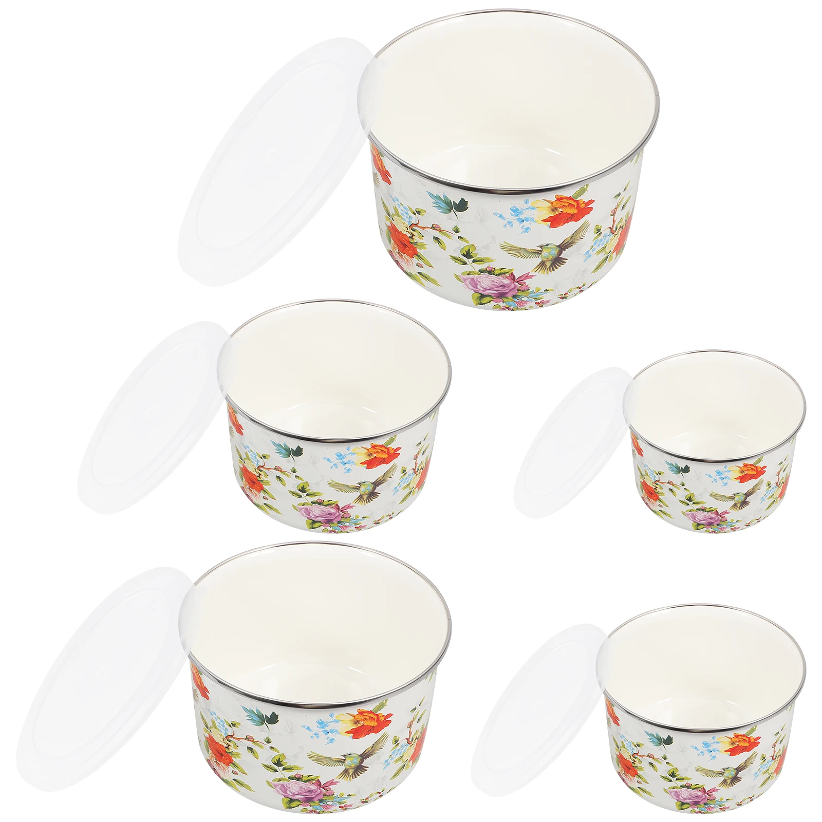 5 Pcs Keeping Enamel Salad Noodle Instant Food Containers Mixing Bowls Salad Noodle Bowls Kitchen Supplies Tableware
5 Pcs Keeping Enamel Salad Noodle Instant Food Containers Mixing Bowls Salad Noodle Bowls Kitchen Supplies Tableware