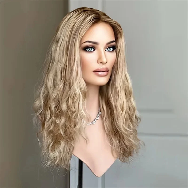 22 Inches New In Ombre Golden Blonde HD Synthetic Lace Front Wig for Women Natural Wave WigsPre Plucked Hairline Heat Resistant
22 Inches New In Ombre Golden Blonde HD Synthetic Lace Front Wig for Women Natural Wave WigsPre Plucked Hairline Heat Resistant