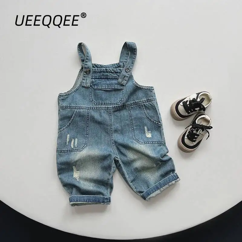 Spring Autumn Children Overalls 1-8Y Boys Denim Ripped Hole Bib Pants Rompers Trousers Korean Toddler Wear For Kids Clothing New
Spring Autumn Children Overalls 1-8Y Boys Denim Ripped Hole Bib Pants Rompers Trousers Korean Toddler Wear For Kids Clothing New