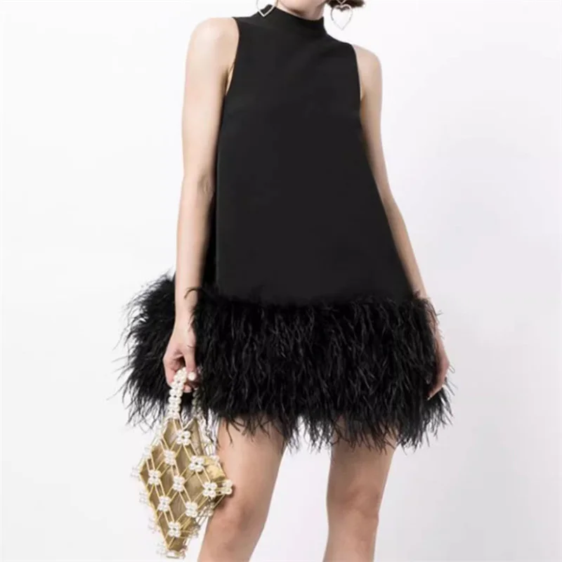 fashion summer dresses 2024 New in Ostrich Hair Decorative Sleeveless Mini Dress Round necked slim fit short skirt Party dresses
fashion summer dresses 2024 New in Ostrich Hair Decorative Sleeveless Mini Dress Round necked slim fit short skirt Party dresses