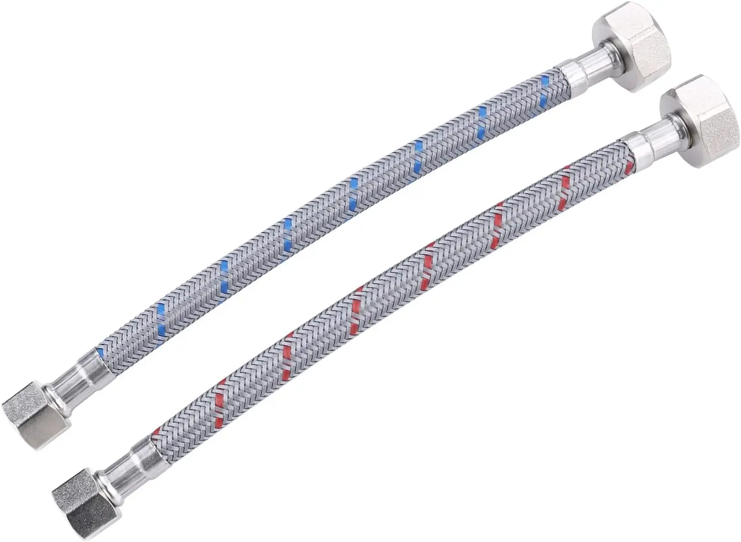 9 Inch Braided Nylon Faucet Supply Lines 3/8" x 1/2" Comp Connector 2-Pack
9 Inch Braided Nylon Faucet Supply Lines 3/8" x 1/2" Comp Connector 2-Pack