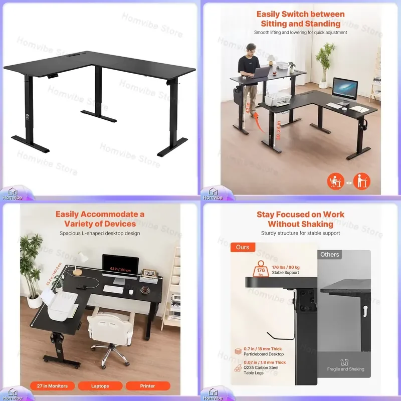 L Shaped Adjustable Computer Desk with Dual Hooks and Casters Heavy Duty Carbon Steel Gaming Desk for Corner PC
L Shaped Adjustable Computer Desk with Dual Hooks and Casters Heavy Duty Carbon Steel Gaming Desk for Corner PC