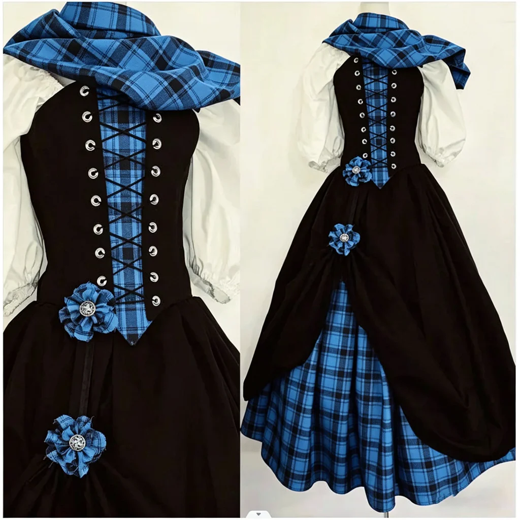 Claire Fraser Costume Scottish Ball Gown TV Outlander Highland Scottish Plaid Maxi Dress Medieval Renaissance Costumes
Claire Fraser Costume Scottish Ball Gown TV Outlander Highland Scottish Plaid Maxi Dress Medieval Renaissance Costumes
