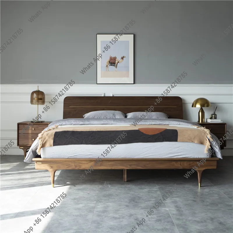 B Nordic Solid Wood Bed Simple Modern Light Luxury Italian 1.5 Double Log Black Walnut 1.8 Wedding Bed Minimalist Italian Minima
B Nordic Solid Wood Bed Simple Modern Light Luxury Italian 1.5 Double Log Black Walnut 1.8 Wedding Bed Minimalist Italian Minima
