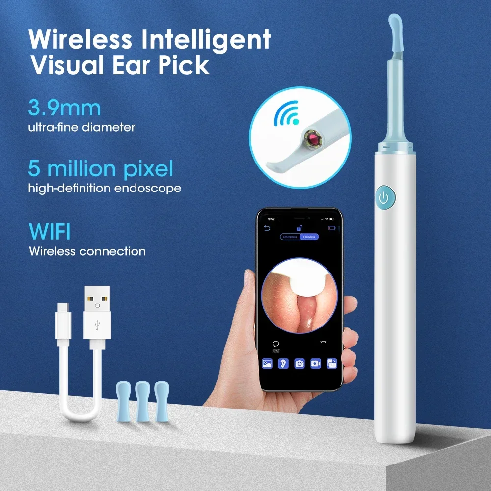 3.9Mm Wireless Vision Earbuds HD Otoscope Luminous Silicone Ear Spoon Portable Earwax Remover Android IOS Ear Cleaner
3.9Mm Wireless Vision Earbuds HD Otoscope Luminous Silicone Ear Spoon Portable Earwax Remover Android IOS Ear Cleaner