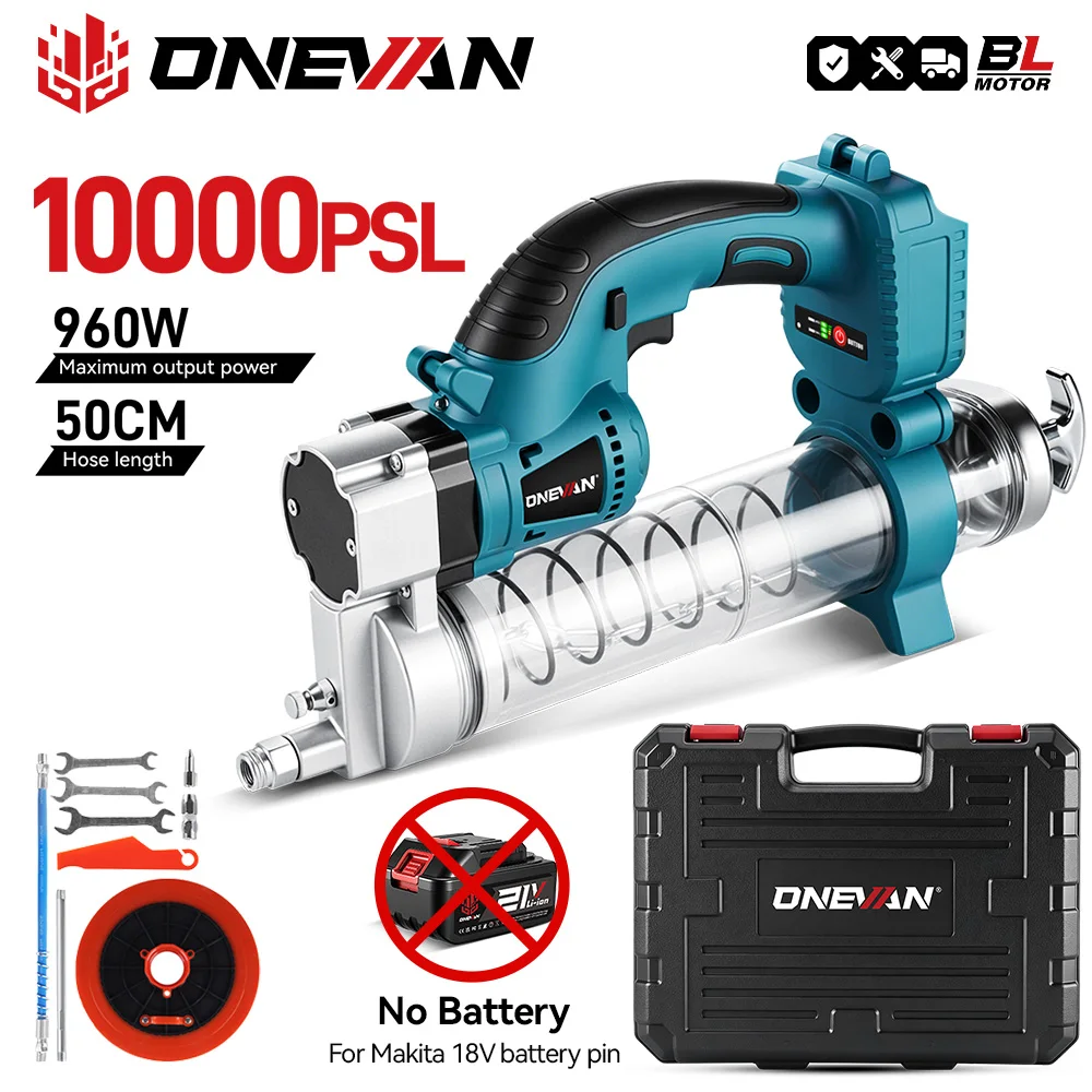 ONEVAN 10000PSL High Pressure Electric Grease Machine Cordless Rechargeable Car Lubricating Oil Tool For Makita Battery Pin
ONEVAN 10000PSL High Pressure Electric Grease Machine Cordless Rechargeable Car Lubricating Oil Tool For Makita Battery Pin