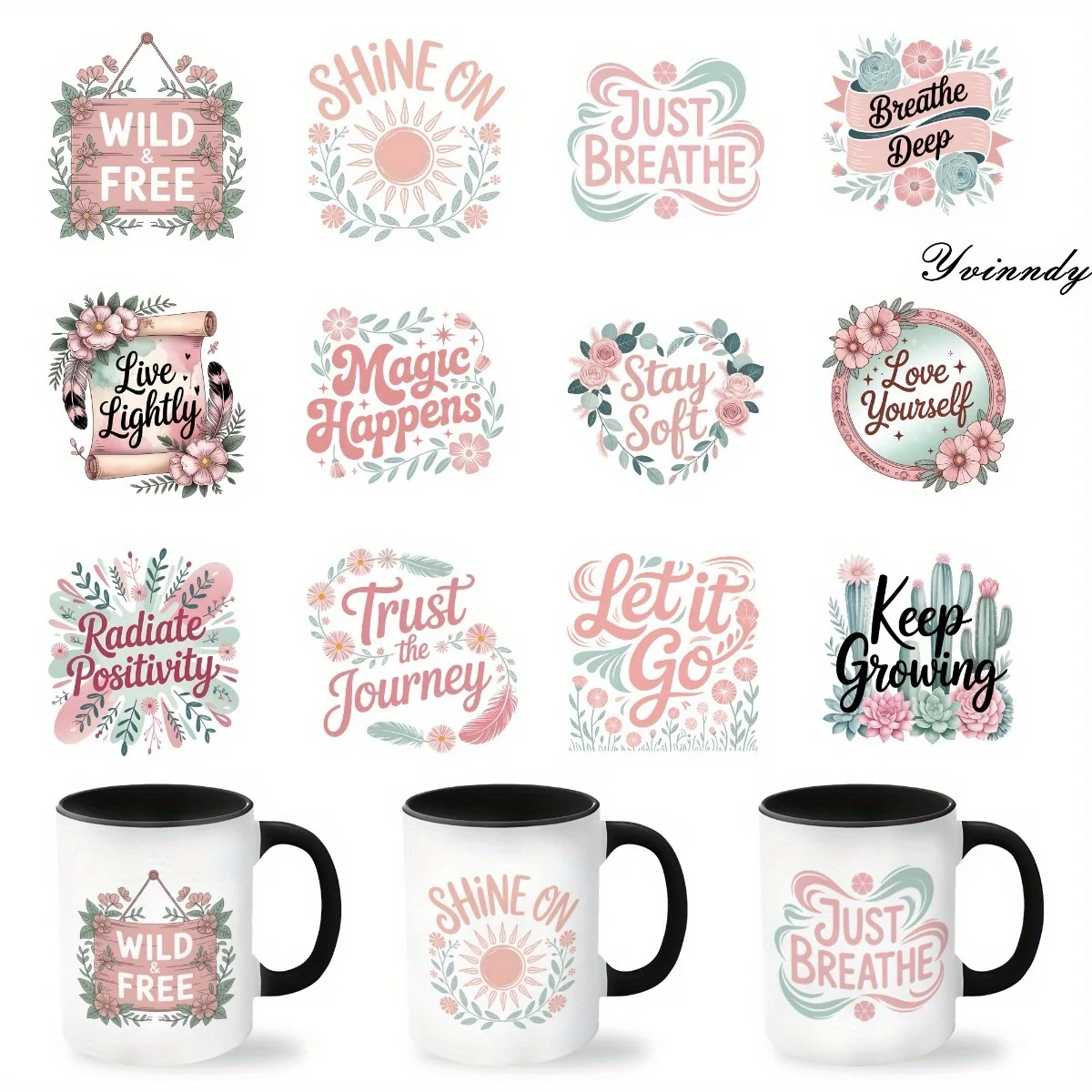 12Pcs/Set Positive Inspirational Quotes From Flowers DIY Glass Jar Packaging Stickers UV DTF High Self-Adhesive TransferBottles
12Pcs/Set Positive Inspirational Quotes From Flowers DIY Glass Jar Packaging Stickers UV DTF High Self-Adhesive TransferBottles