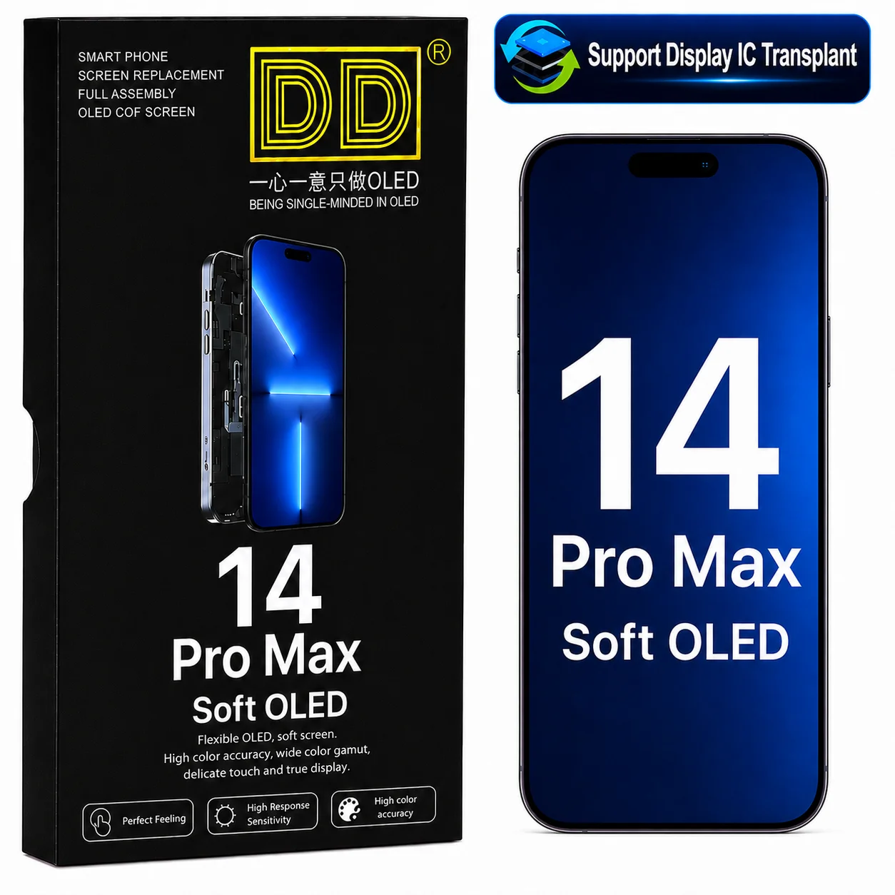 DD Soft OLED Display Replacement for iPhone 14 Pro Max Full Screen Assembly Repair Kit With Tools
DD Soft OLED Display Replacement for iPhone 14 Pro Max Full Screen Assembly Repair Kit With Tools