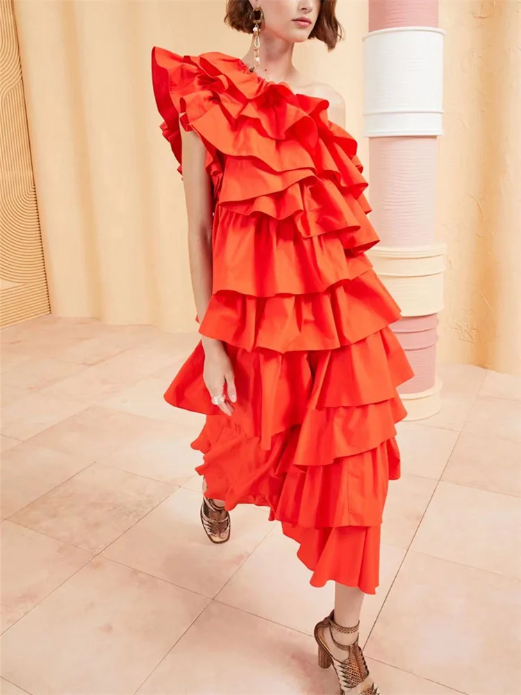 Fashion 100% Cotton Female Solid Color Sweet Elegant Robe Women Off The Shoulder Layered Ruffled Midi Dress Summer 2024 New
Fashion 100% Cotton Female Solid Color Sweet Elegant Robe Women Off The Shoulder Layered Ruffled Midi Dress Summer 2024 New