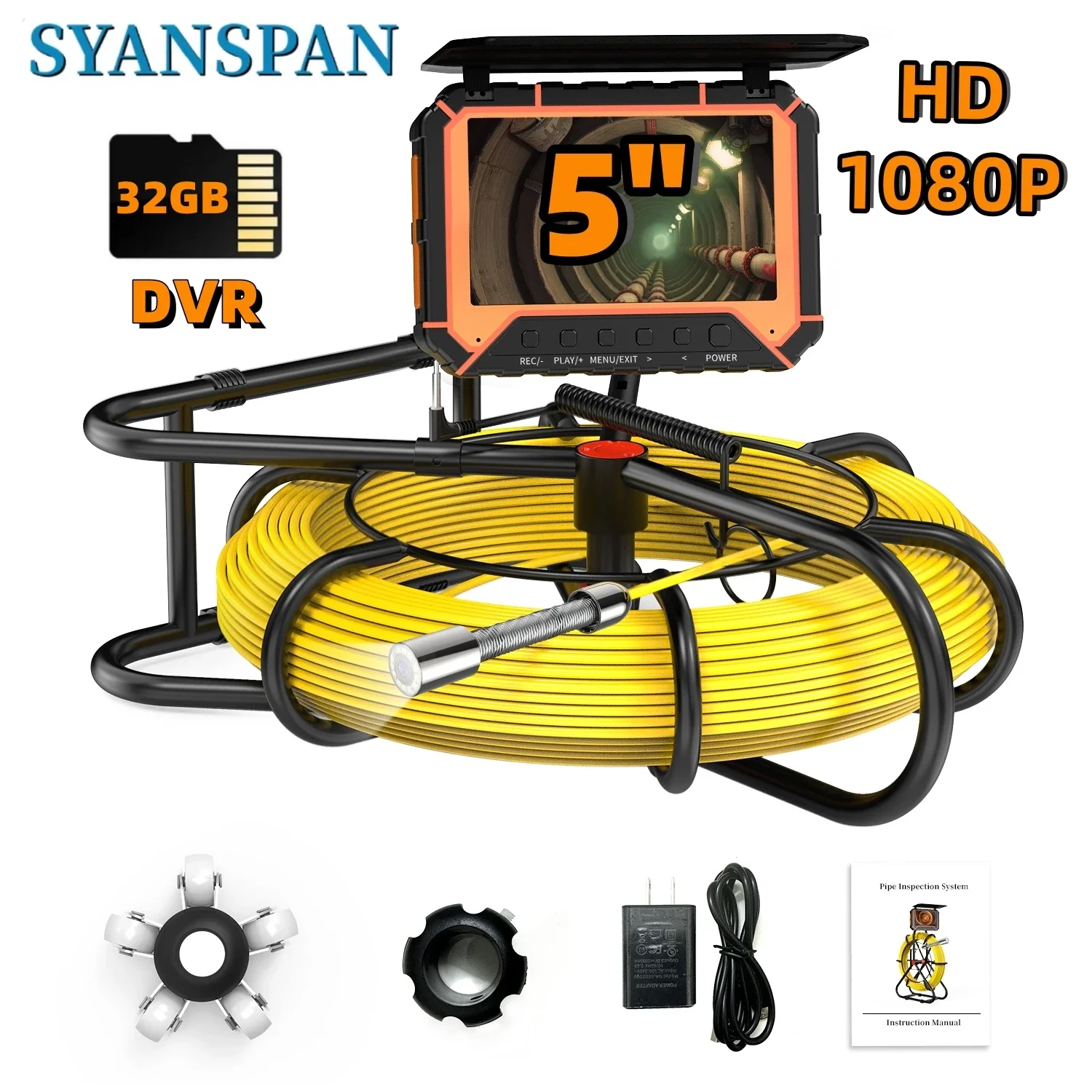 SYANSPAN 5-дюймовый HD1080P экранная трубная камера 32 ГБ DVR видеозапись, канализационный дренажный эндоскоп IP68 водонепроницаемый для осмотра
SYANSPAN 5-дюймовый HD1080P экранная трубная камера 32 ГБ DVR видеозапись, канализационный дренажный эндоскоп IP68 водонепроницаемый для осмотра