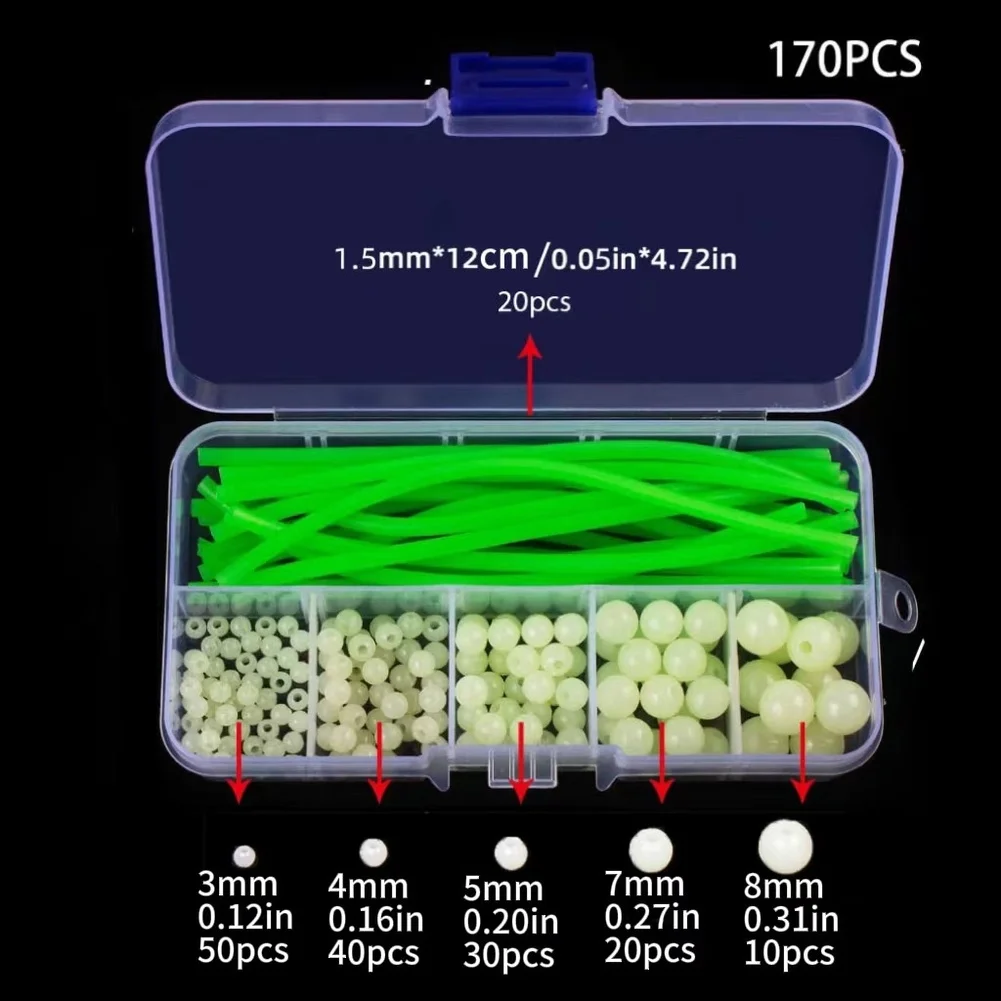 Fishing Beads 170PCS with Glow Properties and Silicone Tube Stoppers for Night Fishing Applications and Tackle Compatibility
Fishing Beads 170PCS with Glow Properties and Silicone Tube Stoppers for Night Fishing Applications and Tackle Compatibility