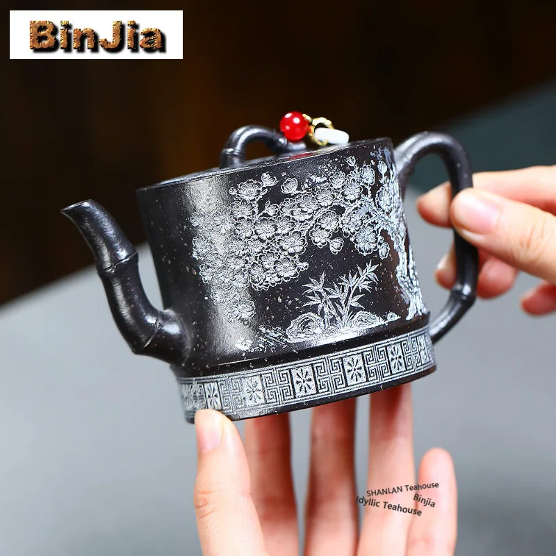 250ml Antique Yixing Purple Clay Teapots Handmade Plum Bamboo Pot Raw Ore Snowflake Mud Kettle Zisha Tea Set Supplies Gifts
250ml Antique Yixing Purple Clay Teapots Handmade Plum Bamboo Pot Raw Ore Snowflake Mud Kettle Zisha Tea Set Supplies Gifts