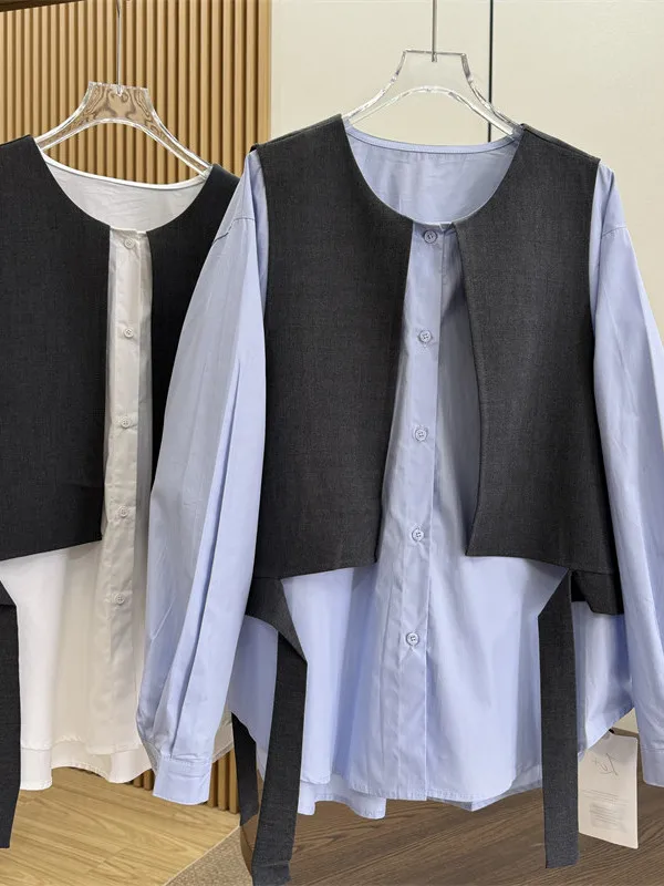 Business Casual Women's Long Sleeve Jacket Vest Commute Fashion Splice Design Breathable Cotton round Neck Open Cardigan
Business Casual Women's Long Sleeve Jacket Vest Commute Fashion Splice Design Breathable Cotton round Neck Open Cardigan