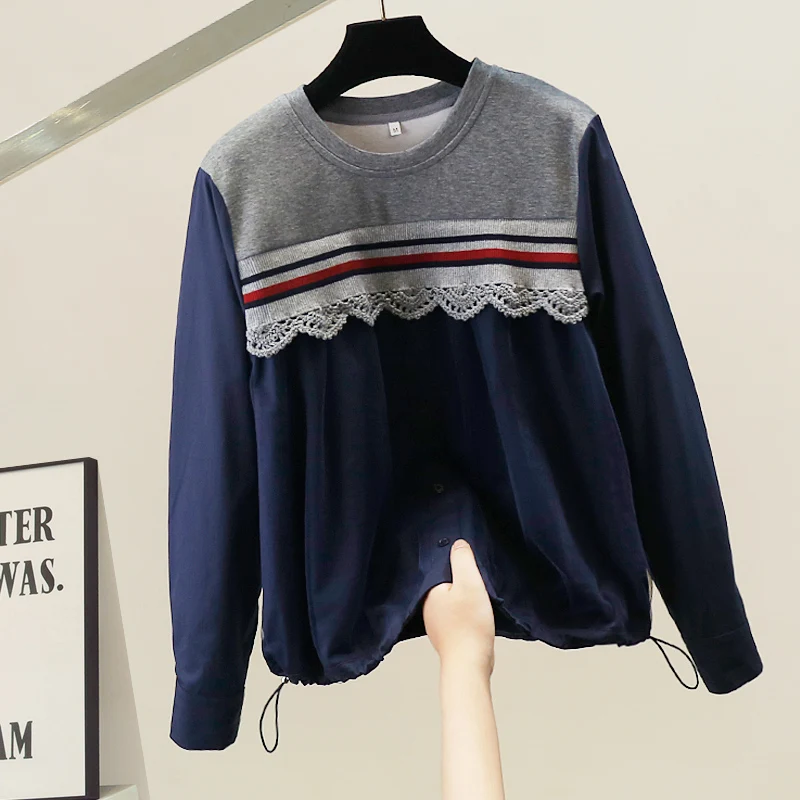 Korean Sle Heavyweight Lace Splice Dstring Sweatirt Design Versatile Loose Long Sve Top Trendy Commute Sle
Korean Sle Heavyweight Lace Splice Dstring Sweatirt Design Versatile Loose Long Sve Top Trendy Commute Sle