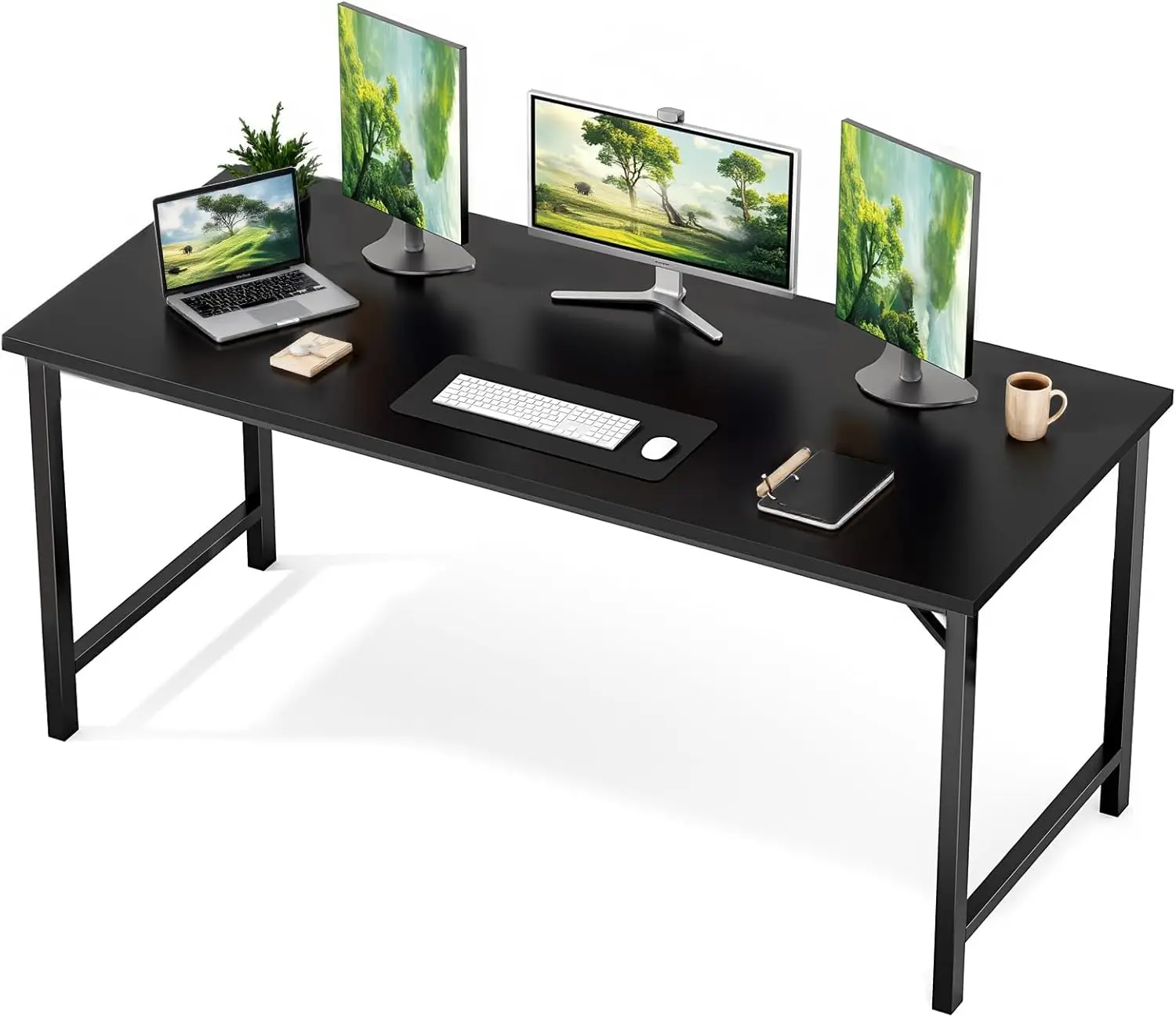 Small Computer Desk 63in Office Writing Desk with Metal Frame & Wooden Top for Home Bedroom Study
Small Computer Desk 63in Office Writing Desk with Metal Frame & Wooden Top for Home Bedroom Study