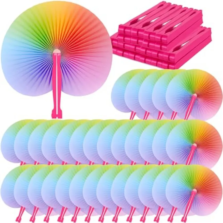 Pcs Rainbow Hand Fans Set, Handheld Paper Fan, Decorative Folding Fans, Summer Hand Rave Fan, Cool Hand Fan with Plastic Shafts
Pcs Rainbow Hand Fans Set, Handheld Paper Fan, Decorative Folding Fans, Summer Hand Rave Fan, Cool Hand Fan with Plastic Shafts