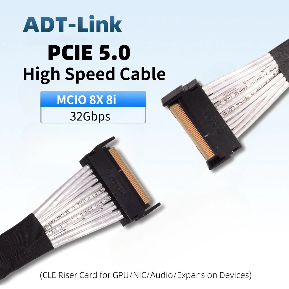MCIO 8i X8 Data 58CM Cable PCIe 5.0 X16 Adapter Card MCIO To PCI-E 5.0 16x Board Independent Graphics 2U GPUs External Expansion
MCIO 8i X8 Data 58CM Cable PCIe 5.0 X16 Adapter Card MCIO To PCI-E 5.0 16x Board Independent Graphics 2U GPUs External Expansion