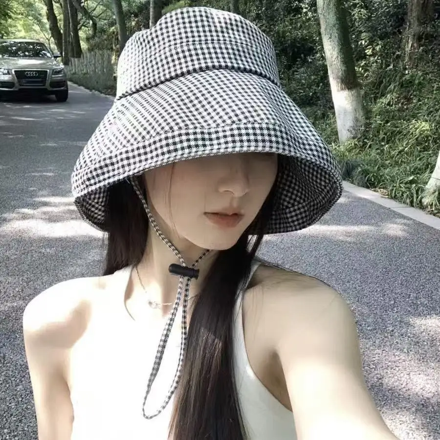 Thousand Bird Grid Bucket Hat Female Korean StyleTravel UV Protection Outdoor Big Brimmed Sunshade Hat Face Covering Beach Hat
Thousand Bird Grid Bucket Hat Female Korean StyleTravel UV Protection Outdoor Big Brimmed Sunshade Hat Face Covering Beach Hat