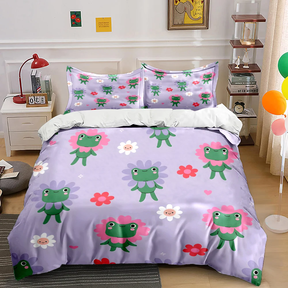 3pcs Green frogs and flower pattern Bedding Set 1 Duvet Cover 2 Pillowcases for Adult and Children Luxury Gift Full Size
3pcs Green frogs and flower pattern Bedding Set 1 Duvet Cover 2 Pillowcases for Adult and Children Luxury Gift Full Size
