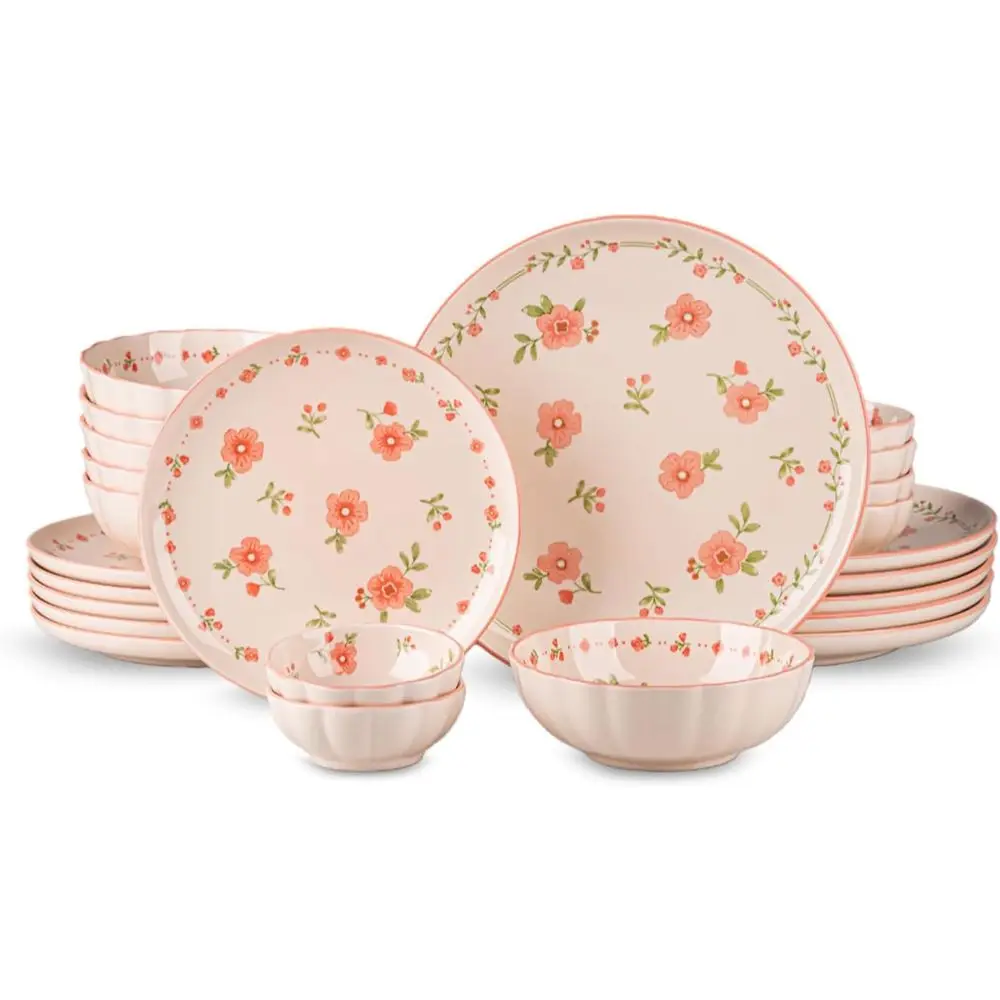 24-Piece Dinnerware Set or 6, Ceic Plates and Bowls Sets, Microwave & Dishwasher Sae Dish Sets or Daily Use & Giting, with Sprin
24-Piece Dinnerware Set or 6, Ceic Plates and Bowls Sets, Microwave & Dishwasher Sae Dish Sets or Daily Use & Giting, with Sprin