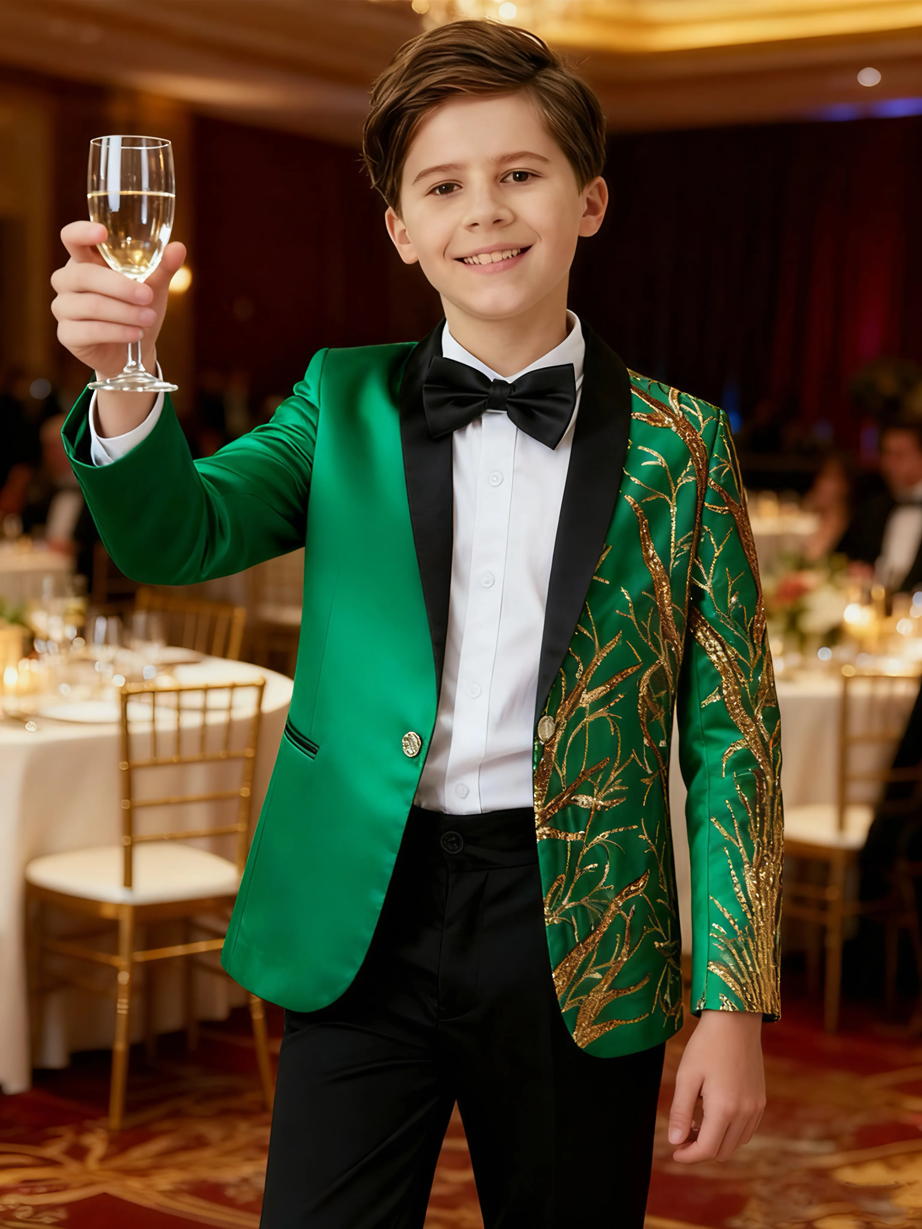 Children's gradient Sequin suit Boys Dress Catwalk Costume Sequins Small Host Stage Model Handsome Children's Clothing jacket
Children's gradient Sequin suit Boys Dress Catwalk Costume Sequins Small Host Stage Model Handsome Children's Clothing jacket